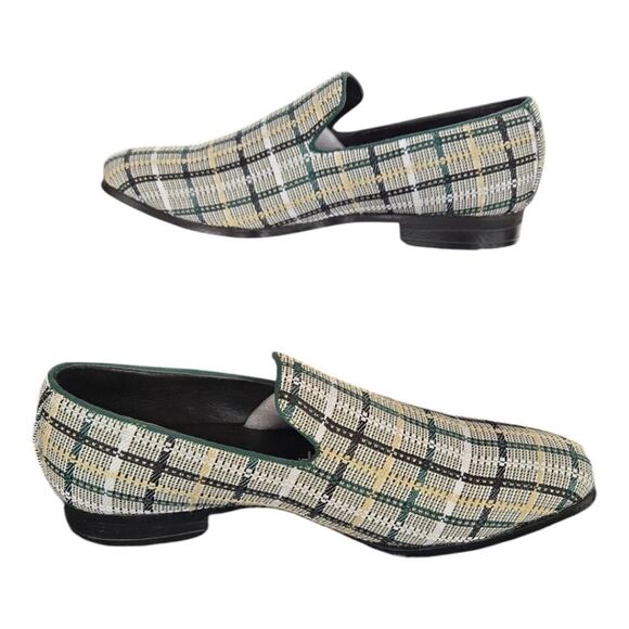 MEN'S  MONTIQUE  EMERALD PLAID SLIP ON LOAFER. S2453 - Picture 3 of 7
